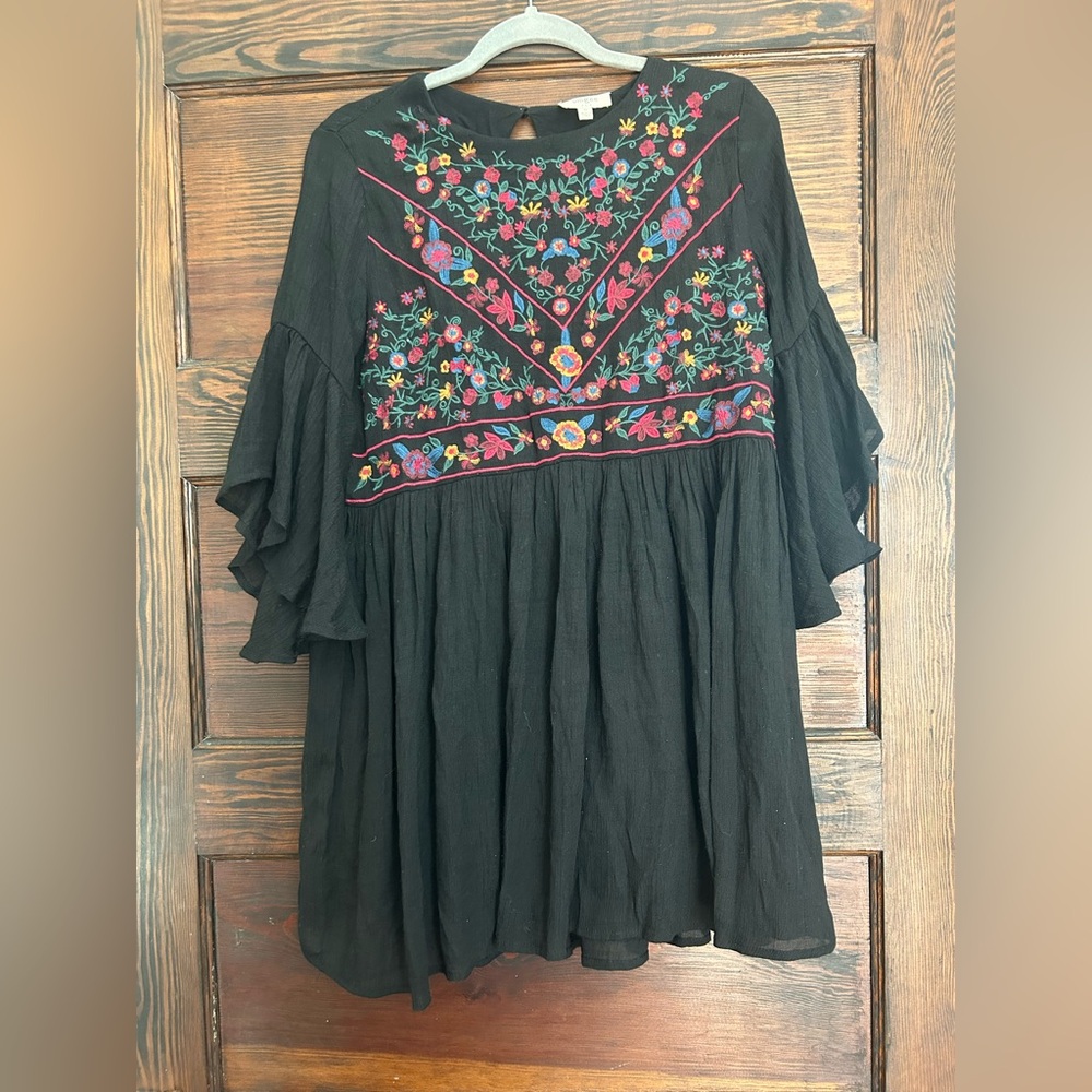 Black Embroidered Top